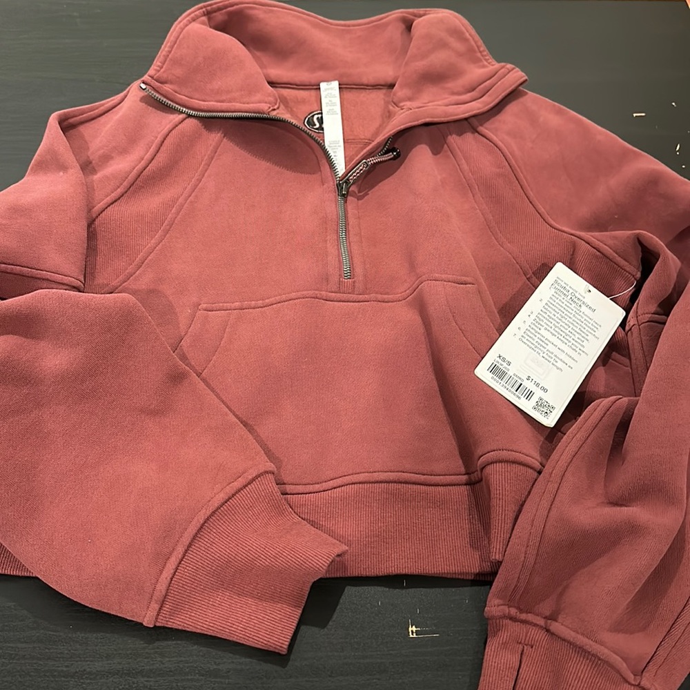 NWT Lululemon Oversized Funnel Neck Smoky Red XS/S